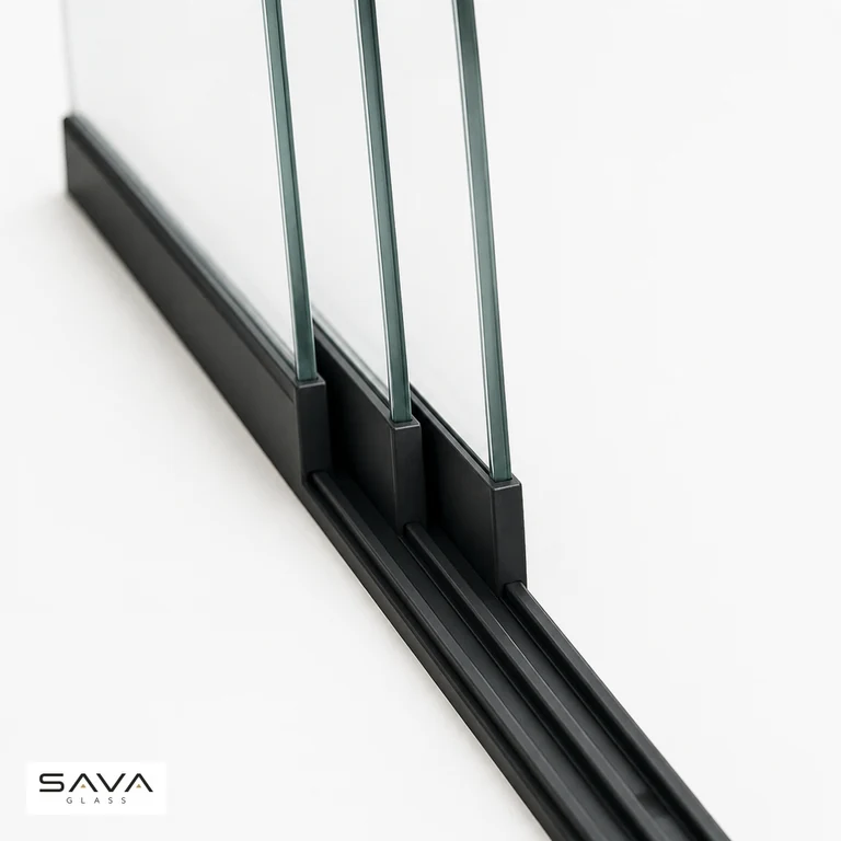 productfoto: glazen schuifwand